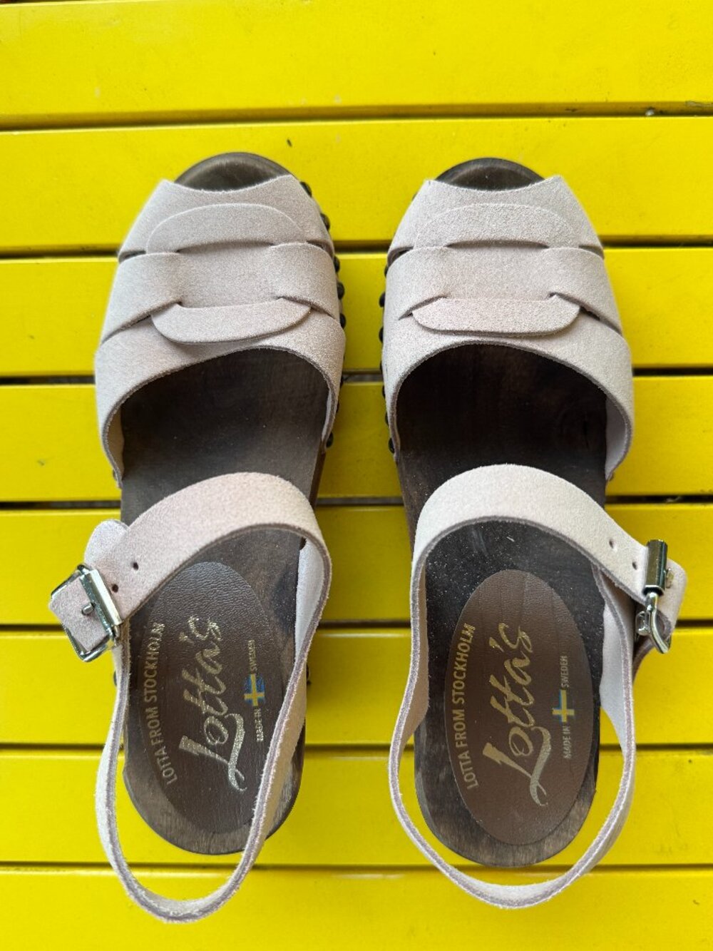 Lotta From Stockholm Suede Champagne Sandals